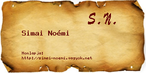 Simai Noémi névjegykártya